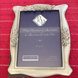 Pelmar Fine Pewter Collection 5”x7” Like New Ornate floral design